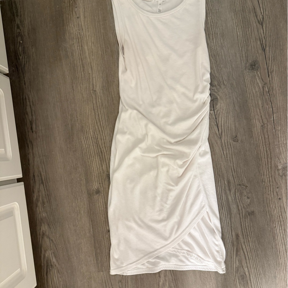 Leith Ruched Body-con White Mini Dress